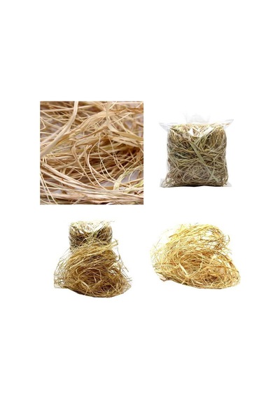 Doğal Rafya Saman Ip. Süsleme ve Dolgu Malzemesi - 50 Gr