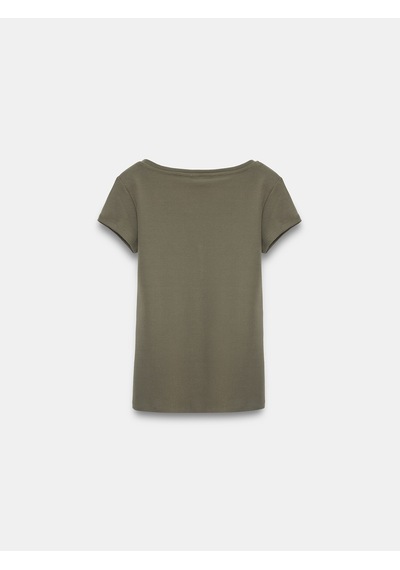 Dilvin 32688 %100 Pamuk Basic T-shirt-haki