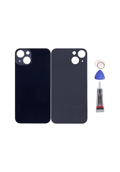 Apple Uyumlu iPhone 13 Siyah Arka Kapak Batarya Kapağı Pil Kapağı Yapışkan Ve Sökme Aparatıyla Beraber Full Set Siyah