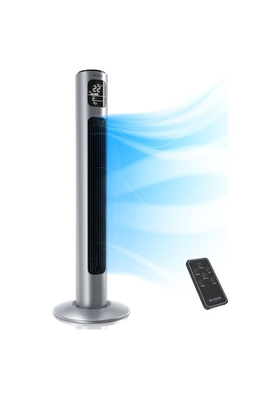 Brandson Uzaktan Kumandalı Kule Vantilatör 96 Cm, Sessiz, 3 Mod, Zamanlayıcı, Led Ekranlı Vantilatörler Gümüş