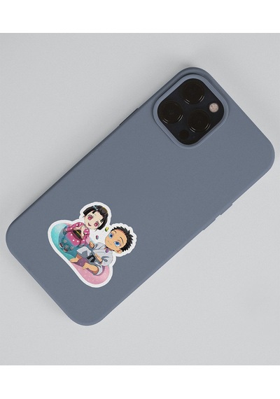 Akaza-demon Slayer Hakuji-koyuki -parlak Kağıt 2 Li Set Anime Sticker Çıkartma-kimetsu No Yaiba Beyaz