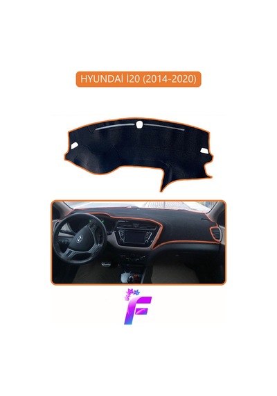 Hyundai İ20 2014-2020 Uyumlu Ön Torpido Örtüsü Kolay Montaj Kaymaz Tasarım Tam Koruma G46