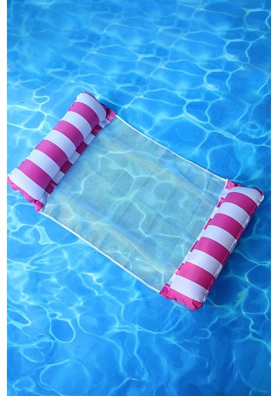 Fileli Premium Deniz Havuz Hamağı 4 Fonksiyonlu Havuz Deniz Yatağı 130x70 Cm Pembe