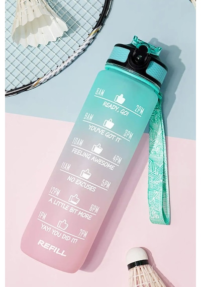 Motivasyonel Su Matarası 1lt Tritan Spor Salonu Su Şişesi Bpa Içermez Suluk Sticker Hediyeli Karışık