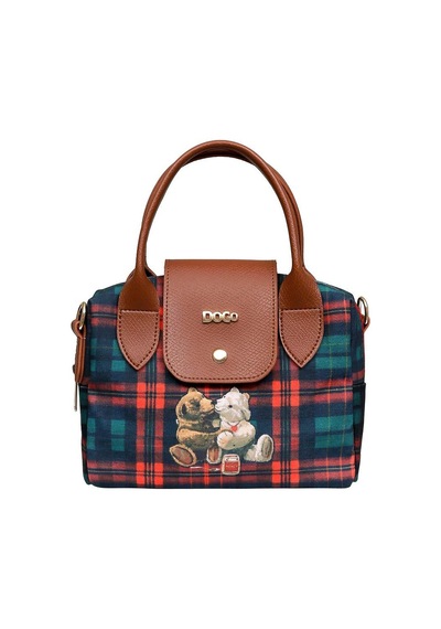 Dogo Kadın Vegan Çok Renkli Medium El Çantası - Teddy Bear Tasarım Multicolor