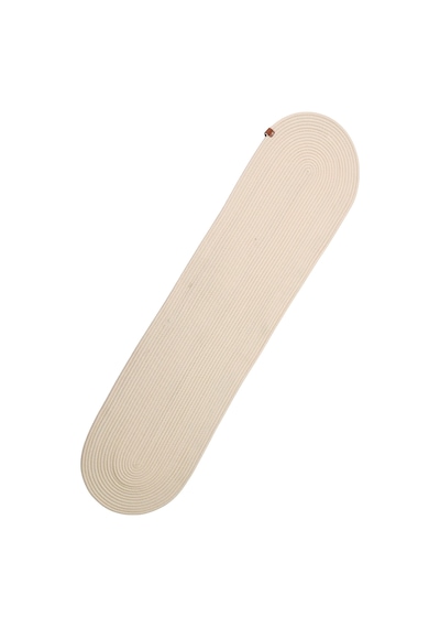 Jutty Hasır Görünümlü Jüt Dokuma Krem Oval Dekoratif Masa Runnerı 35x135 Cm Mutfak Salon Krem