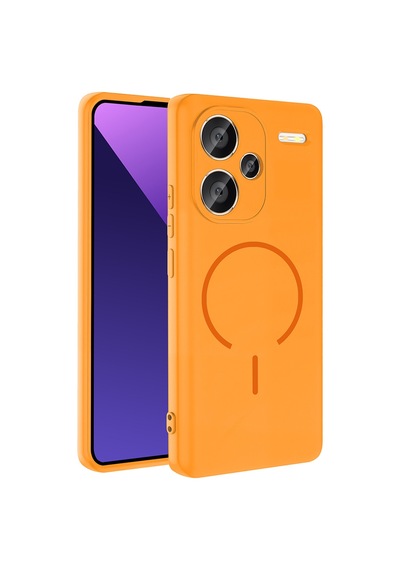 Xiaomi Redmi Note 13 Pro Plus 5g Kılıf Magsafe Destekli Kamera Korumalı Yumuşak Silikon Pazarplus Turuncu