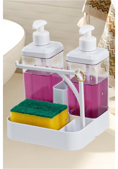 Awion As 118 Yüzük Bez Askılı Sünger Hazneli 2x350 Ml 2li Sıvı Sabunluk