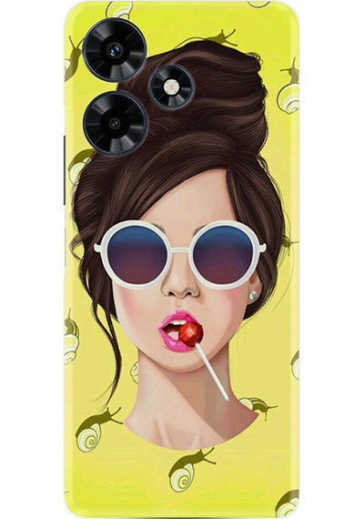Infinix Uyumlu Hot 30 Kılıf Resimli Desenli Baskılı Silikon Lollipop Woman 1416