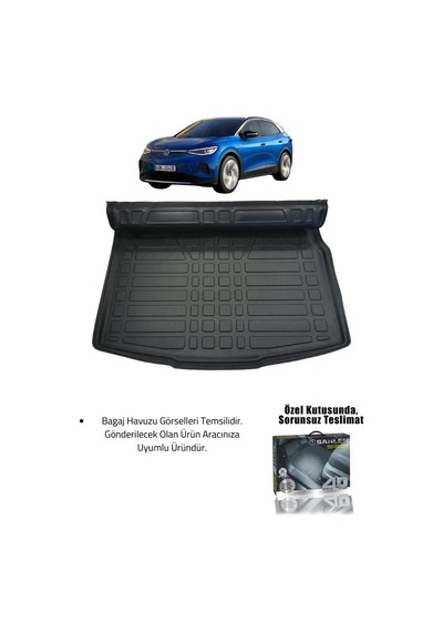 Sahler Volkswagen Id.4 2020+ Uyumlu 4.5d Premium Havuzlu Oto Paspas Ve Liner Marka 3d Alt Bagaj Havu