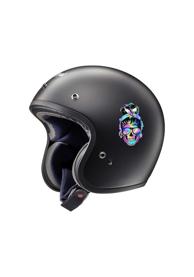 Skull Girl Renkli Araba, Motorsiklet, Kask, Laptop,cam Sticker 14x10 Cm