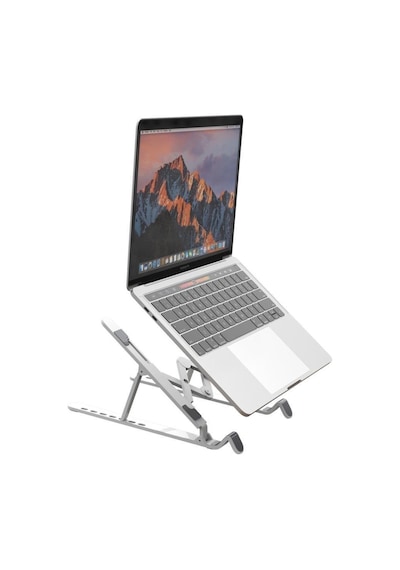 Dizüstü Bilgisayarlar İçin Silikon Kaplamalı Kaymaz, Çok Yönlü Açı Ve Katlanabilir Laptop Standı