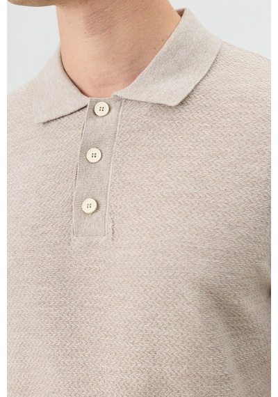 Antioch Dokulu Polo Yaka Triko Erkek T-shirt Taş