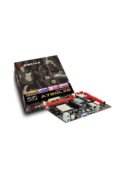 BIOSTAR A780L3B DDR3 PCIe 16X v2.0 AM3 mATX FX İşlemcileri Destek