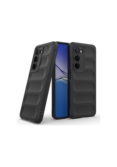 Maks Technology Oppo A5 Uyumlu Kılıf Esnek Tpu Oyuklu Arka Yüzey Tasarımlı Mkst Etnik Silikon Kapak - Siyah