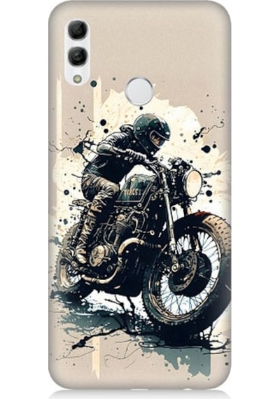 Huawei Honor 10 Lite Uyumlu Motorsikletçi Desenli Silikon Kılıf