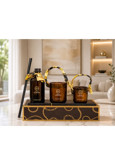 Haute Collection Sandalwood Rose Lüks Oda Kokusu Ve 2 Li Mum Seti Dekoratif Kokulu Mum & Çubuklu Oda Parfümü Hediyelik Set Sandal ağacı Haute Collection Sandalwood Rose Lüks Oda Kokusu Ve 2 Li Mum Seti Dekoratif Kokulu Mum & Çubuklu Oda Parfümü Hediyelik Set Sandal ağacı
