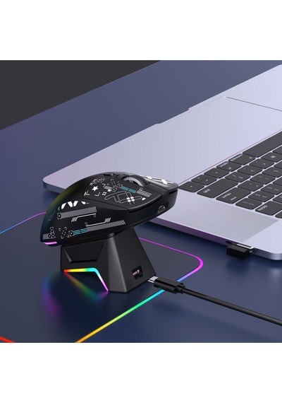 T90 Pro 3 Modlu Kablosuz Oyuncu Mouse-rgb Şarj İstasyonu 650 Mah Batarya Diğer