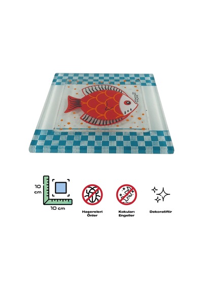 Cam Banyo Gider Kapak Süsü 2 Adet Cam Gider Kapağı 10X10 CM Balı