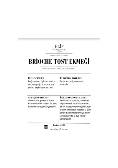 Brioche Tost Ekmeği