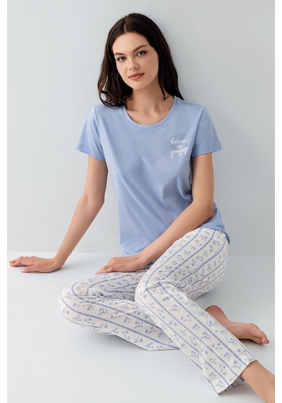 Arnetta Kadın Mavi Pijama Takım Mavi