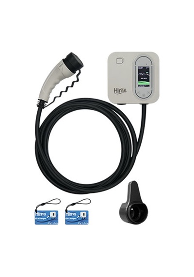 Hims 22kw Tip 2 Soketli Kablolu Beyaz Smart Elektrikli Araç Şarj İstasyonu