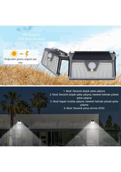 Ycl 30 W Sens. Solar Duvar Bahçe Ayd. Arm.- Beyaz (6500K)-Ysb-130