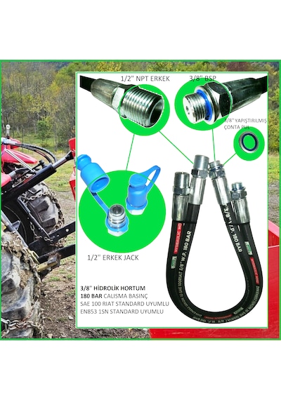 3 Ton - 68cm Traktör Ortakol, Hıdrolik Silider, 3 Ton - 68cm Toplift Hydraulic Cylinder