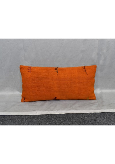 Zehra Abla Halı Yeni El Dokuma Dekoratif Lumbar Kilim Kırlent Yastık Kılıfı 6887 Çok Renkli