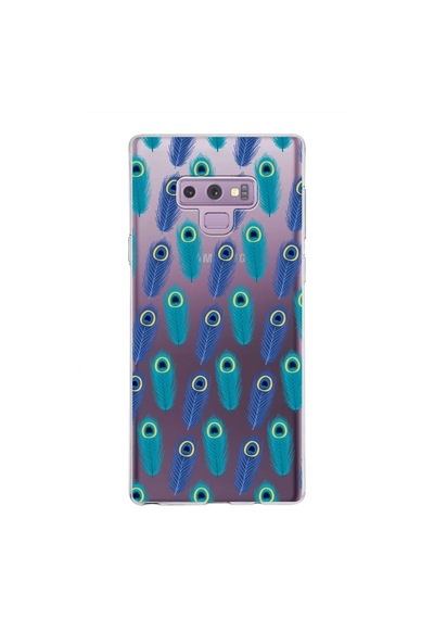 Samsung Galaxy Note 9 İle Uyumlu 1mm Slim Fit Nazar Boncuğu 4 Baskılı Şeffaf Kılıf