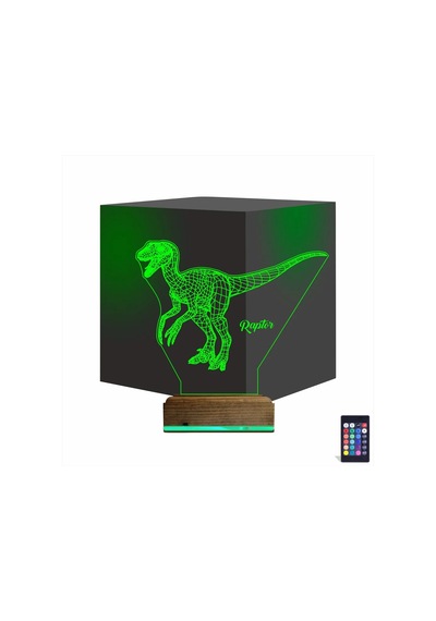 Luvivia Dinozor Raptor 3d Lamba - Masa Gece Lambası Şeffaf