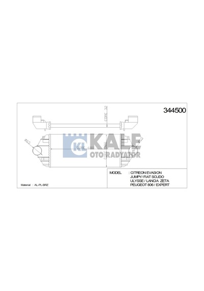 TURBO RADYATÖR SCUDO ULYSSE SCUDO 806 EXPERT 1.9/2.0D 0384.E7 344500