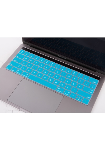 Apple Uyumlu MacBook Pro Klavye Koruyucu Us To Tr Touchbarlı 13inç A1706 A1989 A2159-15inç A1707 A1990 İle Açık Mavi