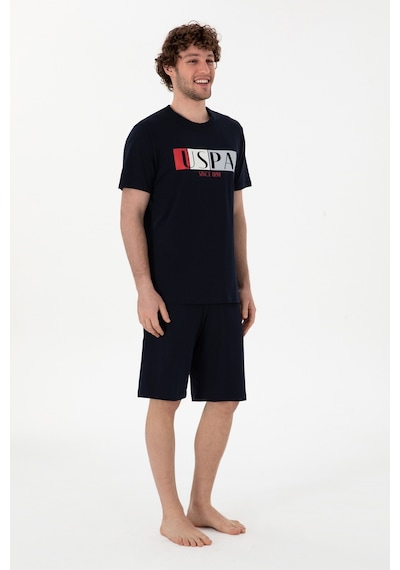 U.S. Polo Assn. Erkek Bisiklet Yaka Lacivert Pijama Takımı 50309821-VR033 U.S. Polo Assn. Erkek Bisiklet Yaka Lacivert Pijama Takımı 50309821-VR033