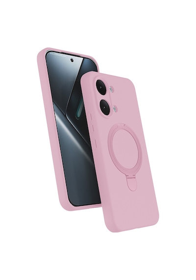 Xiaomi Poco X8 Pro Max Kılıf M-safe Şarj Özellikli Standlı Silikon Samara Kapak Pembe