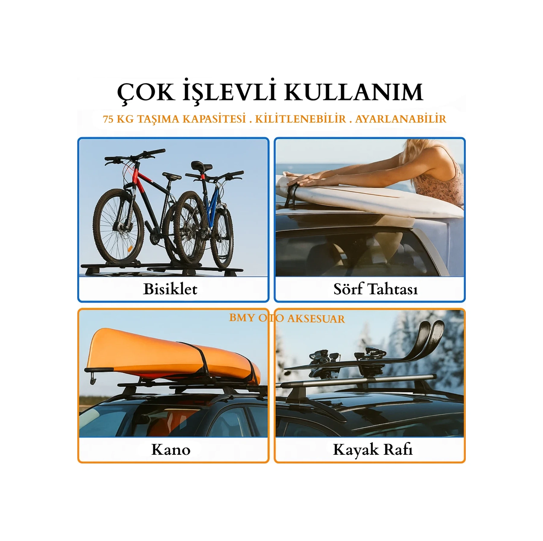 Trophybars Kilitlenebilir 120 Cm Siyah Ara Atkı - Mitsubishi Lancer 2008-2010 Sedan İle Uyumlu Tavan Barı