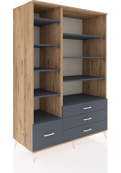 Kronos Dolap 9 Raflı 4 Çekmeceli 132x59x195 Çam-antrasit/antrasit Antrasıt/antrasıt Kronos Dolap 9 Raflı 4 Çekmeceli 132x59x195 Çam-antrasit/antrasit Antrasıt/antrasıt
