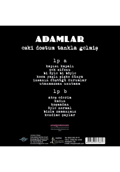 Adamlar - Eski Dostum Tankla Gelmiş Renkli Plak