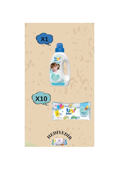 Deterjan 1500 Ml 1 Adet Islak Mendil 52 Yaprak 10 Paket 520 Yaprak