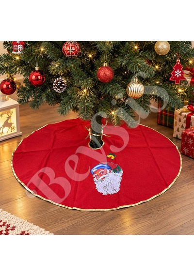 Kırmızı Noel Babalı Yılbaşı Ağacı Örtüsü Diğer