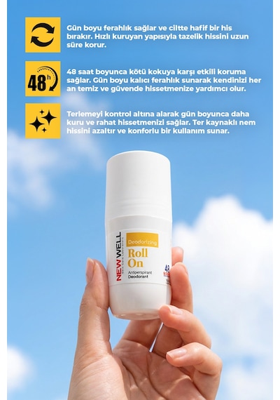 Deodorizing Roll On Terleme Önleyici Koltuk Altı Roll On Sarı 75 Ml
