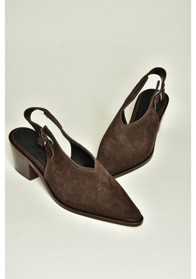 Fox Shoes Y654300202 Kahverengi Hakiki Deri Süet Alçak Topuklu Western Ayakkabı Kahverengi