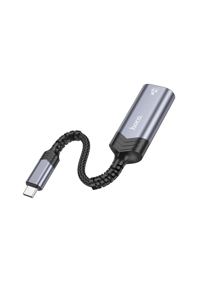 Hoco. Ua26 Tak Çalıştır Type-c To Rj45 1000 Mbps Ethernet Dönüştürücü - Gri
