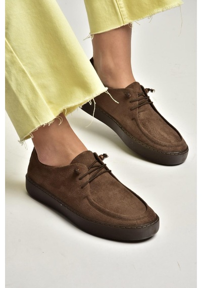 Fox Shoes Y602170902 Kahverengi Süet Bağcıklı Casual Ayakkabı Kahverengi