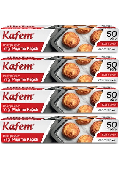 Kafem Yağlı Pişirme Kağıdı 4'lü 37 CM x 50 M Kafem Yağlı Pişirme Kağıdı 4'lü 37 CM x 50 M