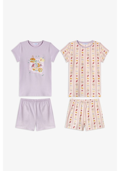 Penti Lila Kız Çocuk Picnic Pamuklu 2'li Pijama Takımı