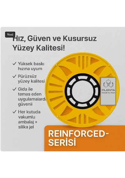 Filenta Sarı Pla Reinforced Filament 1.75mm 1kg 1