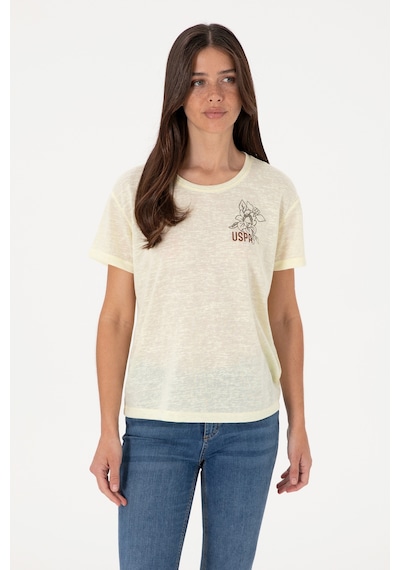 U.S. Polo Assn. Kadın Limon Bisiklet Yaka Tişört 50299755-VR035