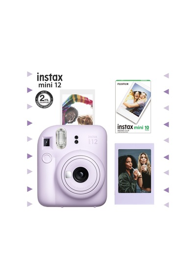 Fujifilm Instax Mini 12 Fotoğraf Makinesi + Çerçeve + 10'lu Mini Film Seti Lila