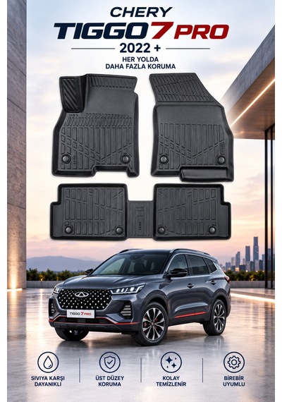 Chery Tiggo 7 Pro 2022+ Aracınıza Özel Üretim Havuzlu Paspas Takımı A+ -mod-